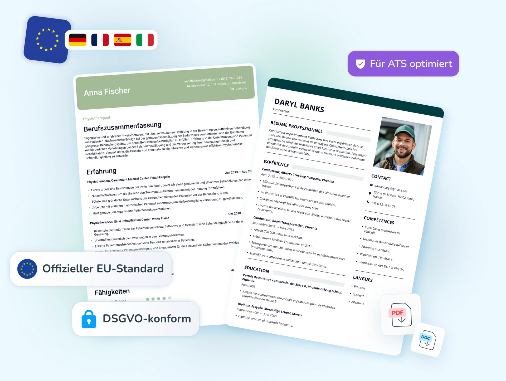 Europass CV template preview