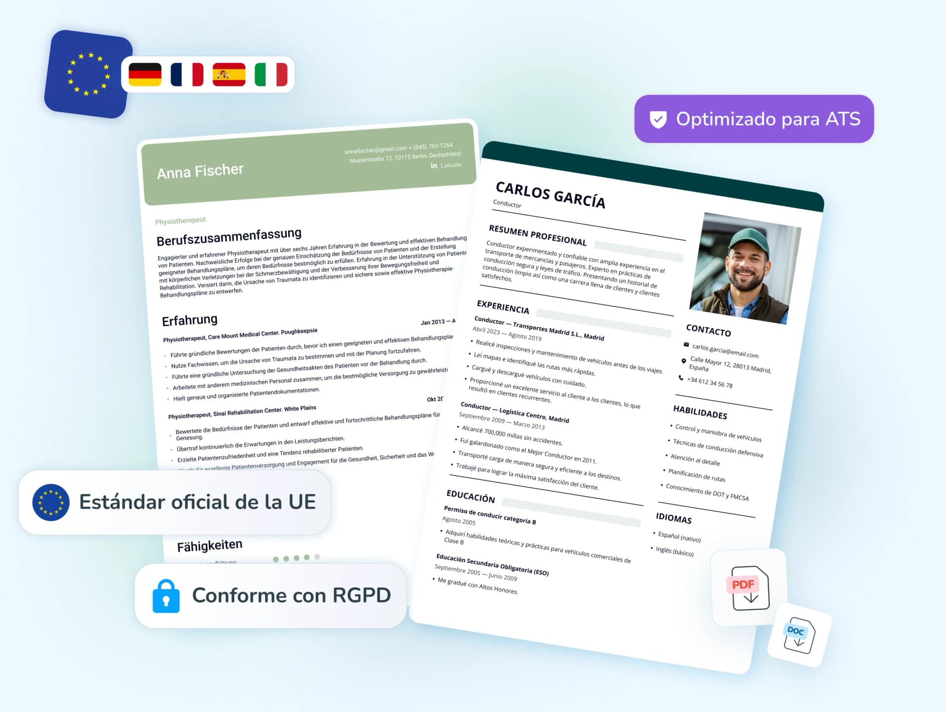 Europass CV template preview