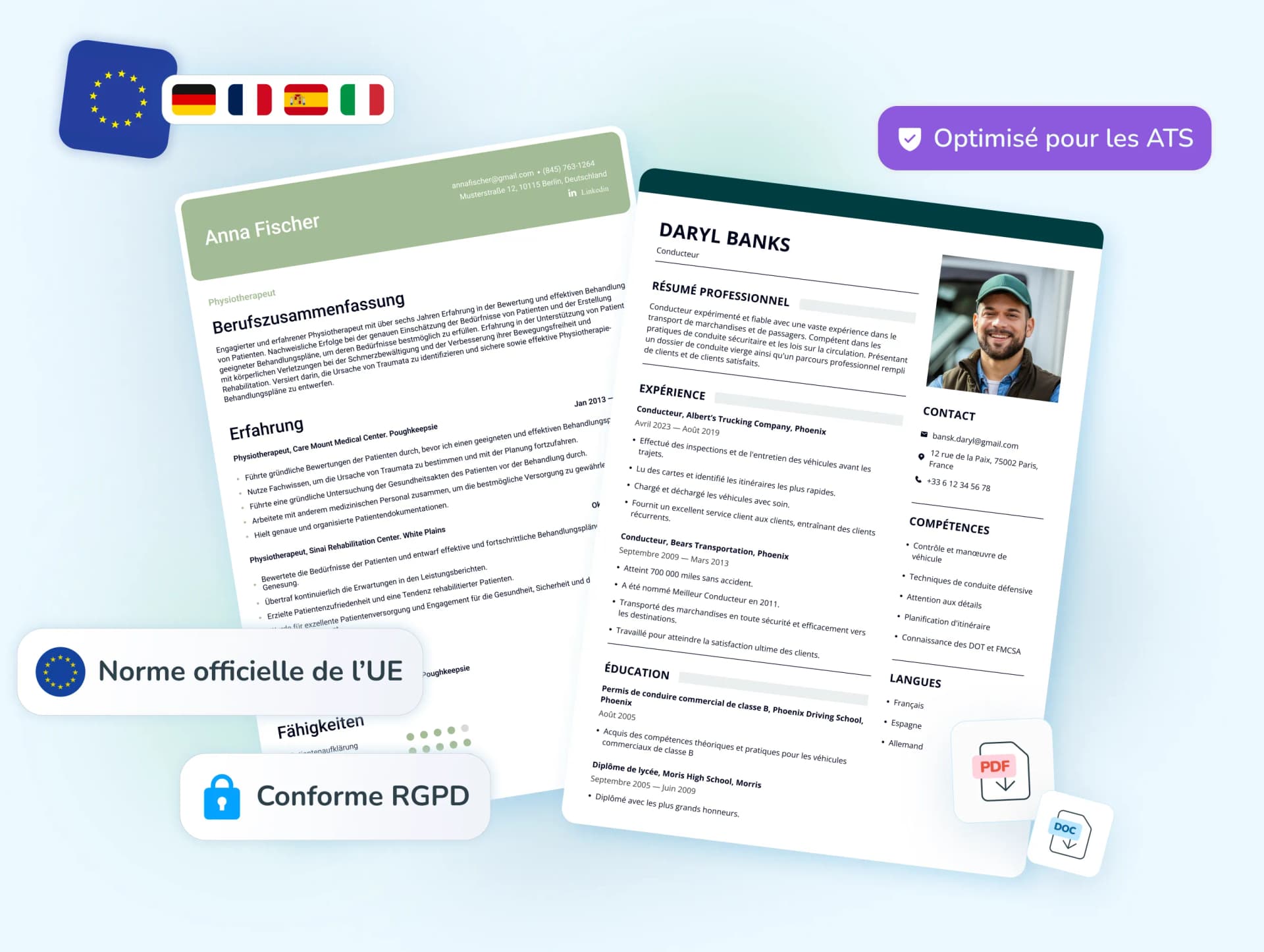 Europass CV template preview