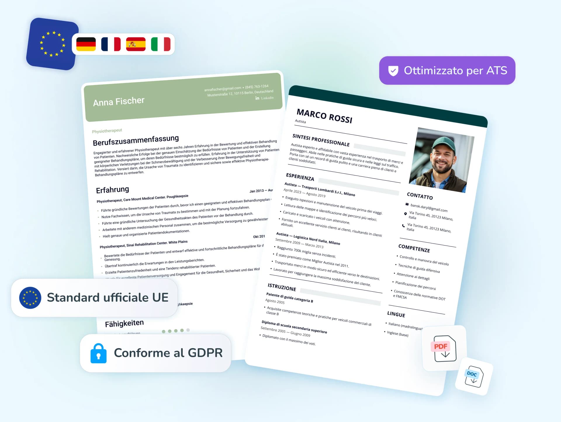 Europass CV template preview