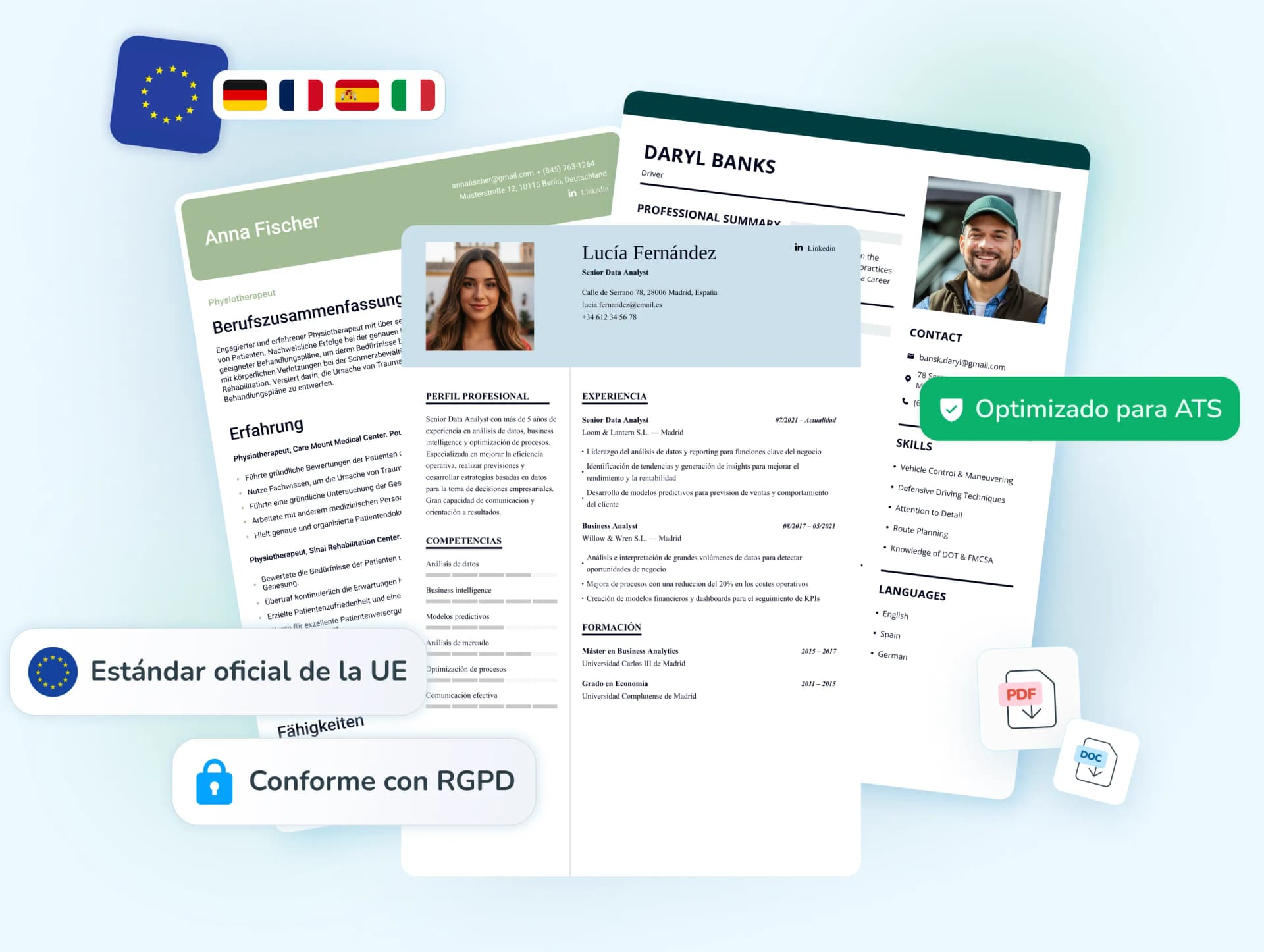 Europass resume template preview