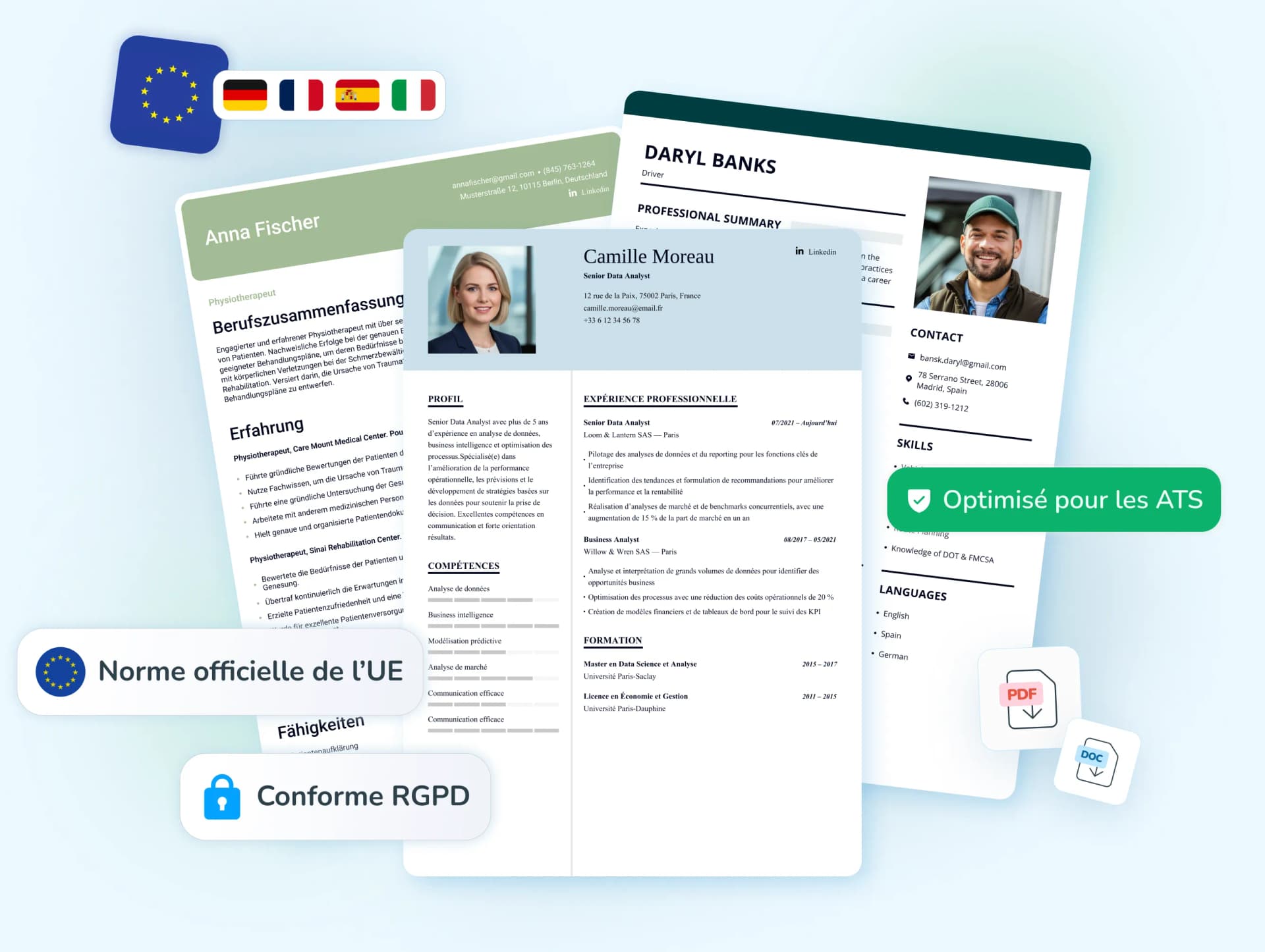 Europass resume template preview
