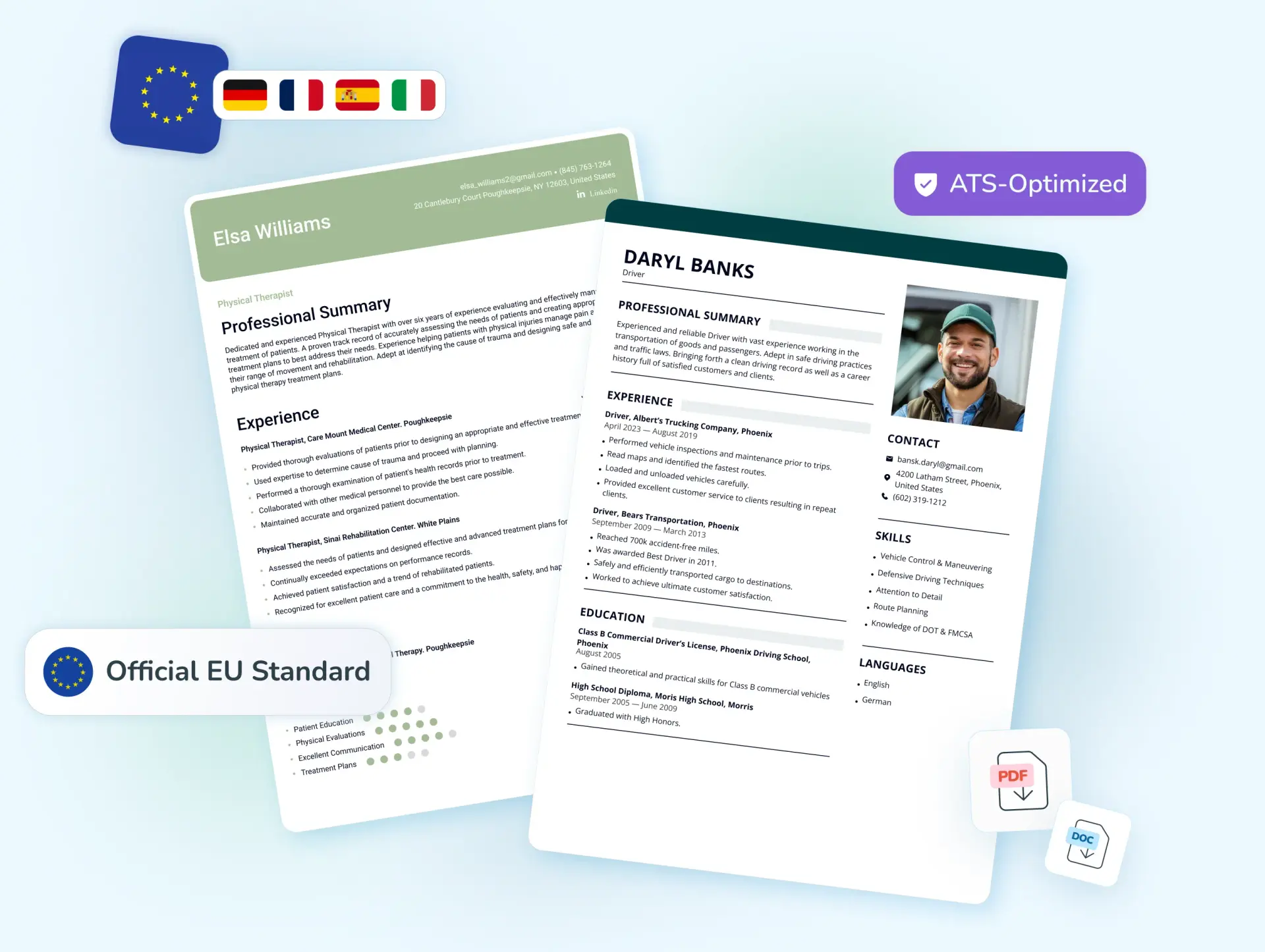 Europass CV template preview